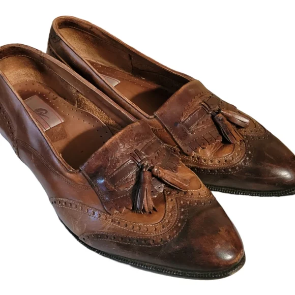 Vintage Giorgio Brutini Men\'s size 12 M Brown/Tan Leather Loafers Giorgio Brutini Men main image 4